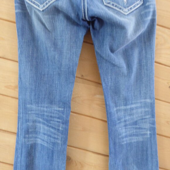Rock Revival Blake Light Blue Denim Straight Boot Leg Jeans Size 29 Long Tall - Picture 8 of 14
